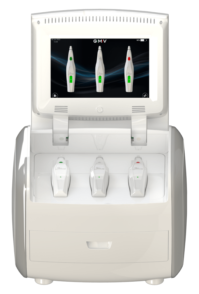 Official Plexr Plus device with three precision handpieces